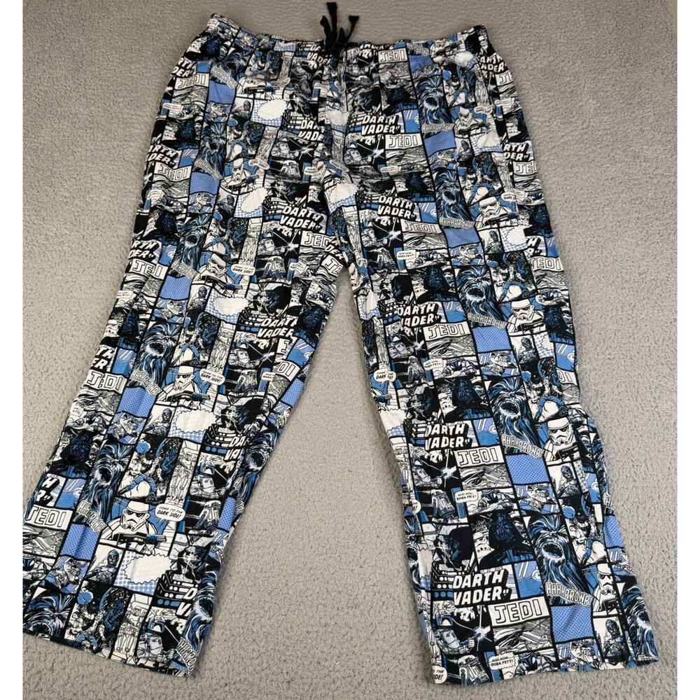 STAR WARS Lounge Pajama Pants Mens 2XL Blue Darth Vader Elastic Waist Graphic